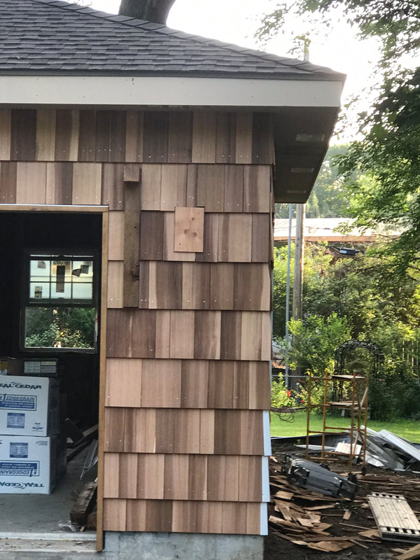 New shingles on shed